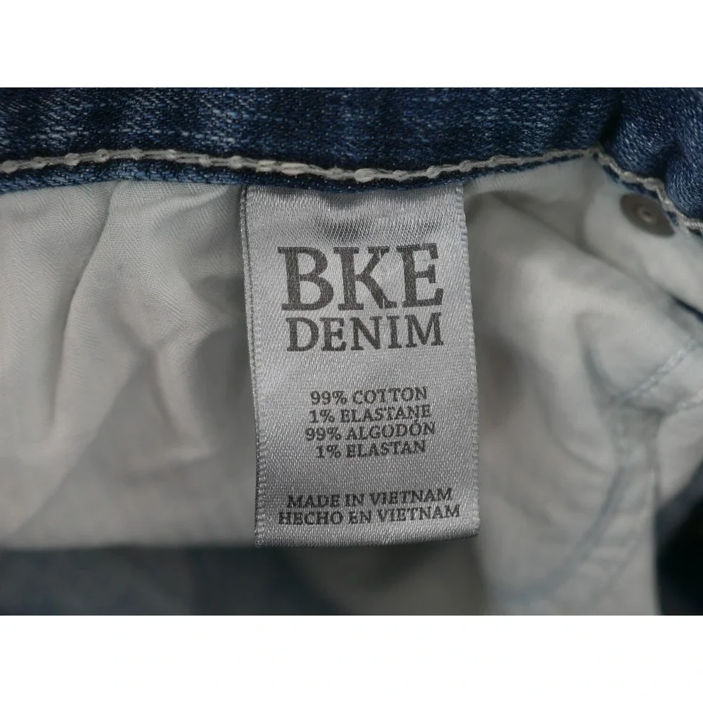 BKE Seth Straight Leg Jeans Blue Medium Wash Distressed Denim Men's 36x31